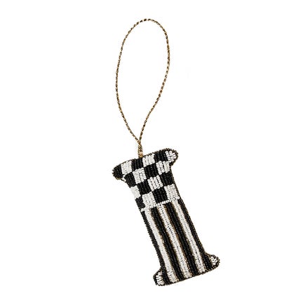 Monogram Beaded "I" Ornament