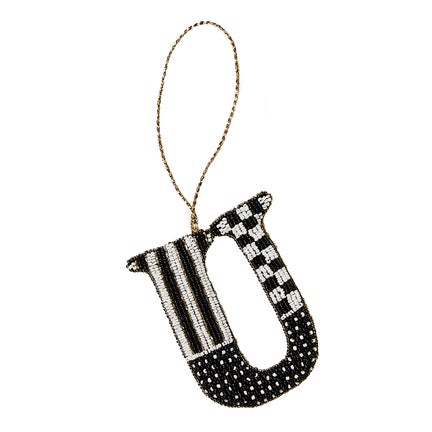Monogram Beaded "U" Ornament