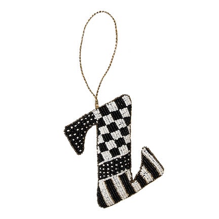 Monogram Beaded "Z" Ornament