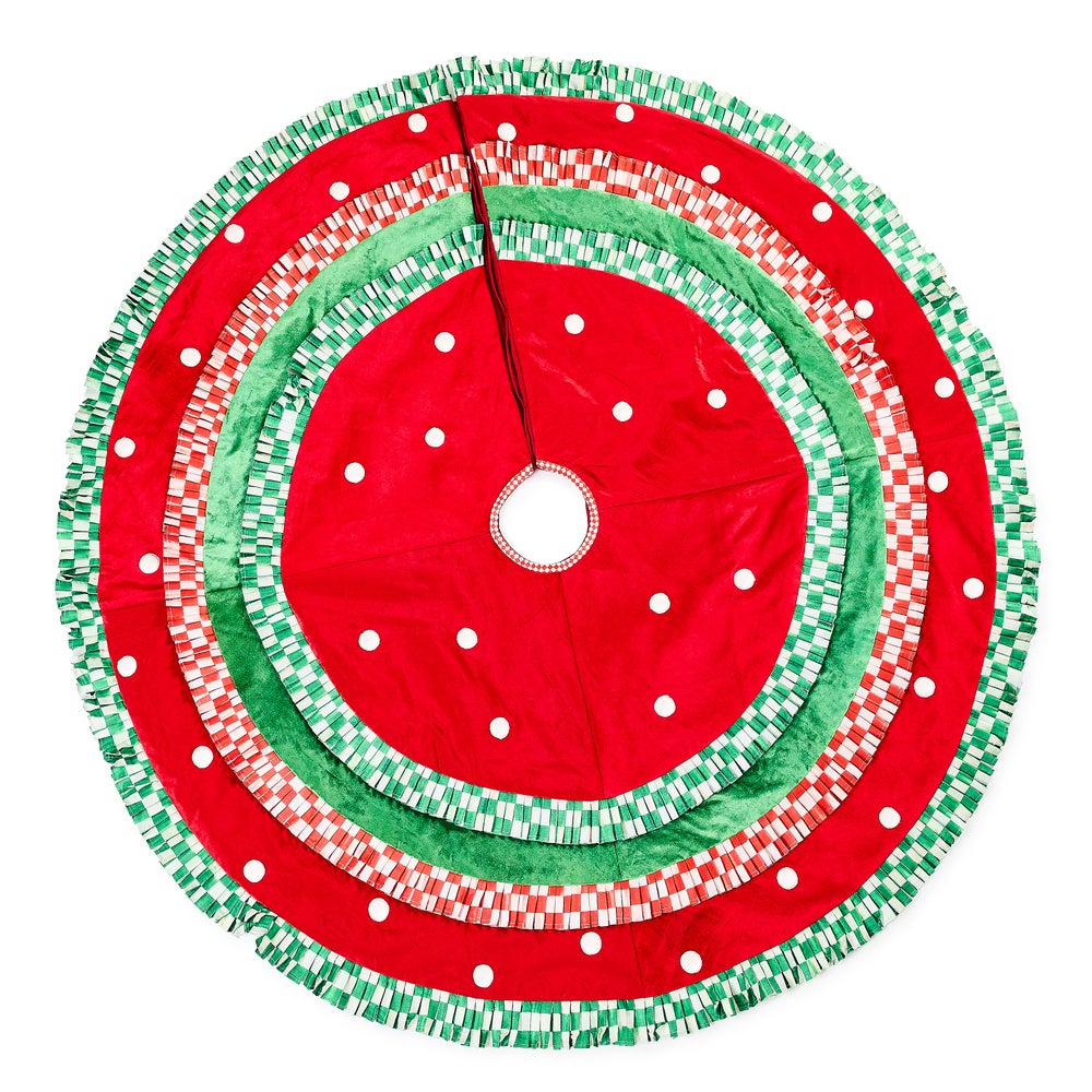 Check It Out Tree Skirt mackenzie-childs Panama imagen 1 Check It Out Tree Skirt mackenzie-childs Panama imagen 1