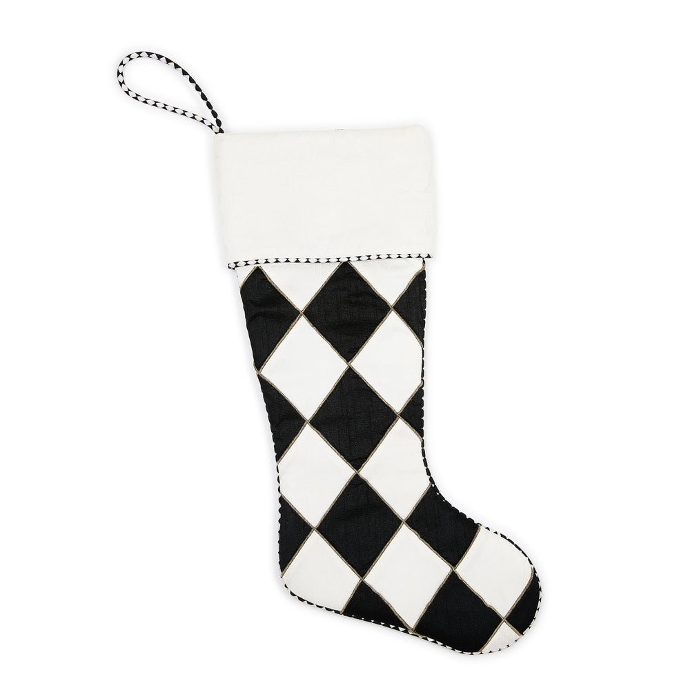Courtly Noel Cream Harlequin Stocking mackenzie-childs Panama imagen 1