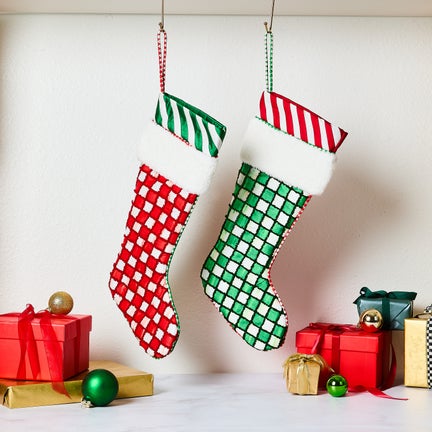 Check it Out Red & Green Stockings Set of 2