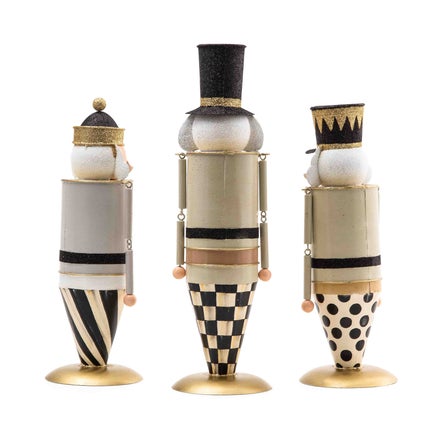 Glam Up Tin Nutcracker Figures, Set of 3