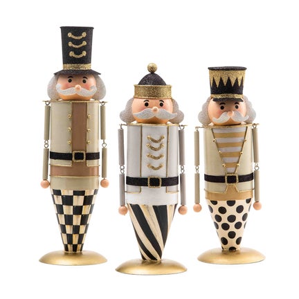 Glam Up Tin Nutcracker Figures, Set of 3