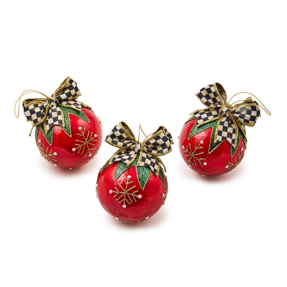 Cozy Christmas Capiz Ball Ornaments, Set of 3 mackenzie-childs Panama imagen 1