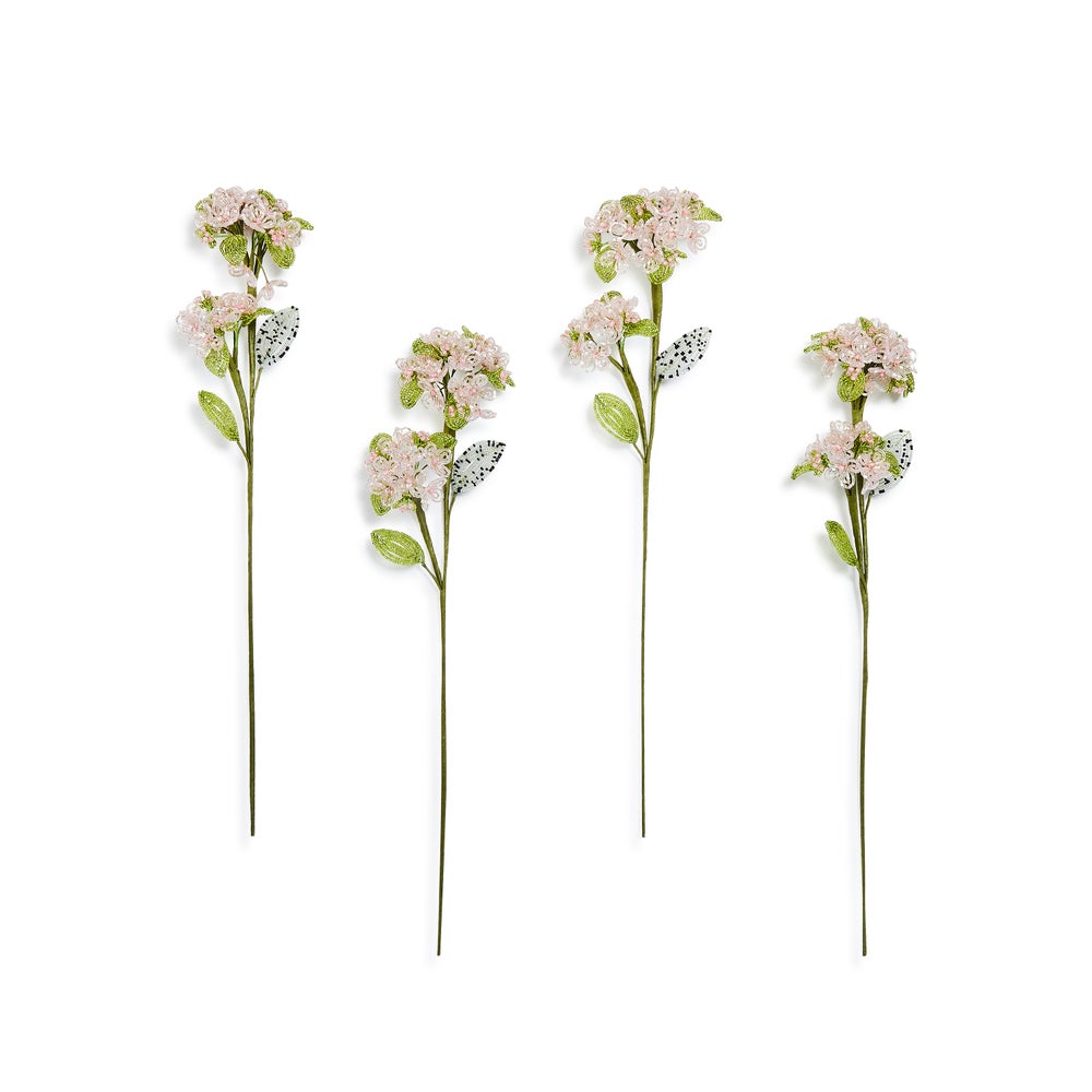 Pink Hydrangea Beaded Flower Stem, Set of 4 mackenzie-childs Panama imagen 1 Pink Hydrangea Beaded Flower Stem, Set of 4 mackenzie-childs Panama imagen 1
