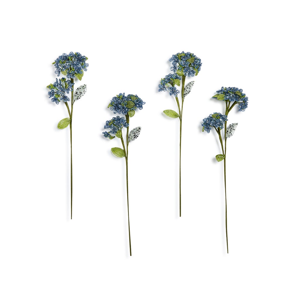 Blue Hydrangea Beaded Flower Stem, Set of 4 mackenzie-childs Panama imagen 1 Blue Hydrangea Beaded Flower Stem, Set of 4 mackenzie-childs Panama imagen 1