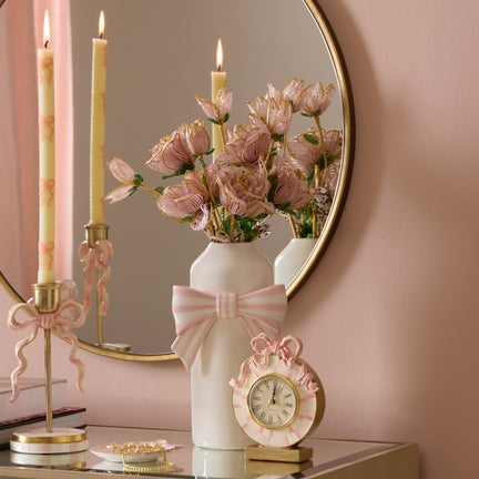 Pink Rose Beaded Flower Stems, Set of 4