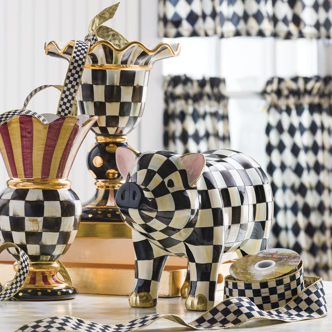 Courtly Check Pig Figurine image number 1