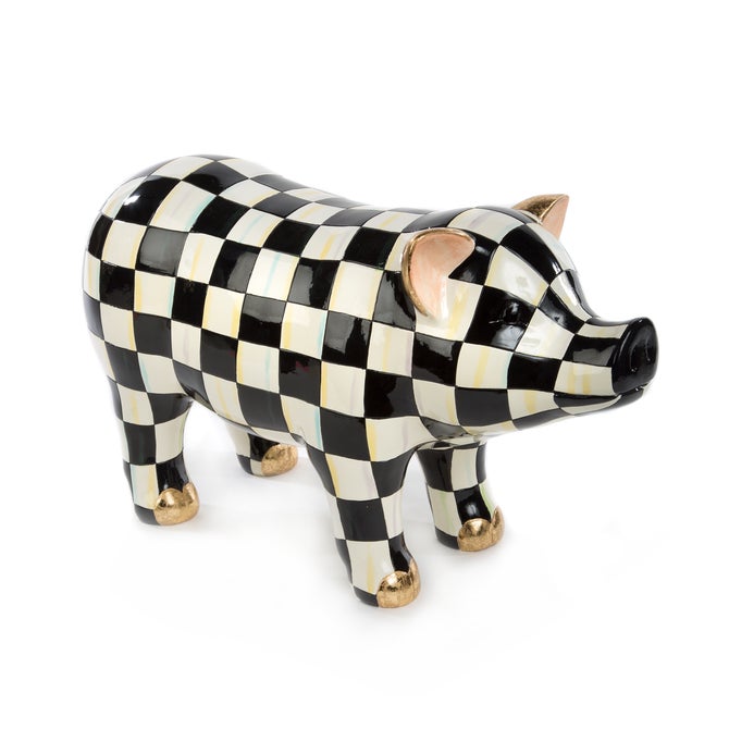 Courtly Check Pig Figurine image number 0
