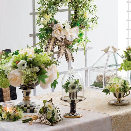Courtly Check Pedestal with Cloche