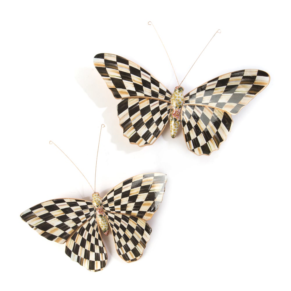 Courtly Check Butterfly Duo Wall Decor mackenzie-childs Panama imagen 1