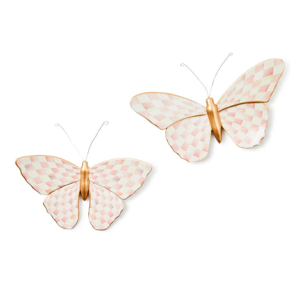 Rosy Check Wall Decor Butterfly Duo mackenzie-childs Panama imagen 1 Rosy Check Wall Decor Butterfly Duo mackenzie-childs Panama imagen 1