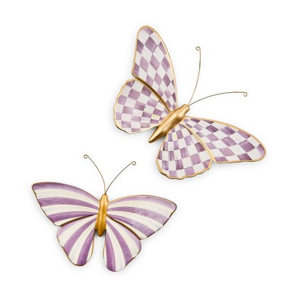 Violet Butterfly Wall Decor Duo