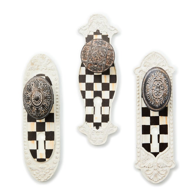 Courtly Door Knob Hooks, Set of 3 image number 0