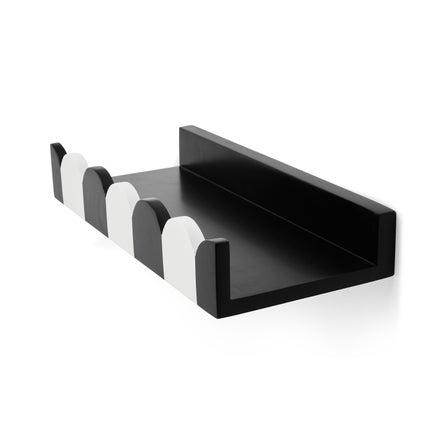 Scalloped Black & White Floating Shelf