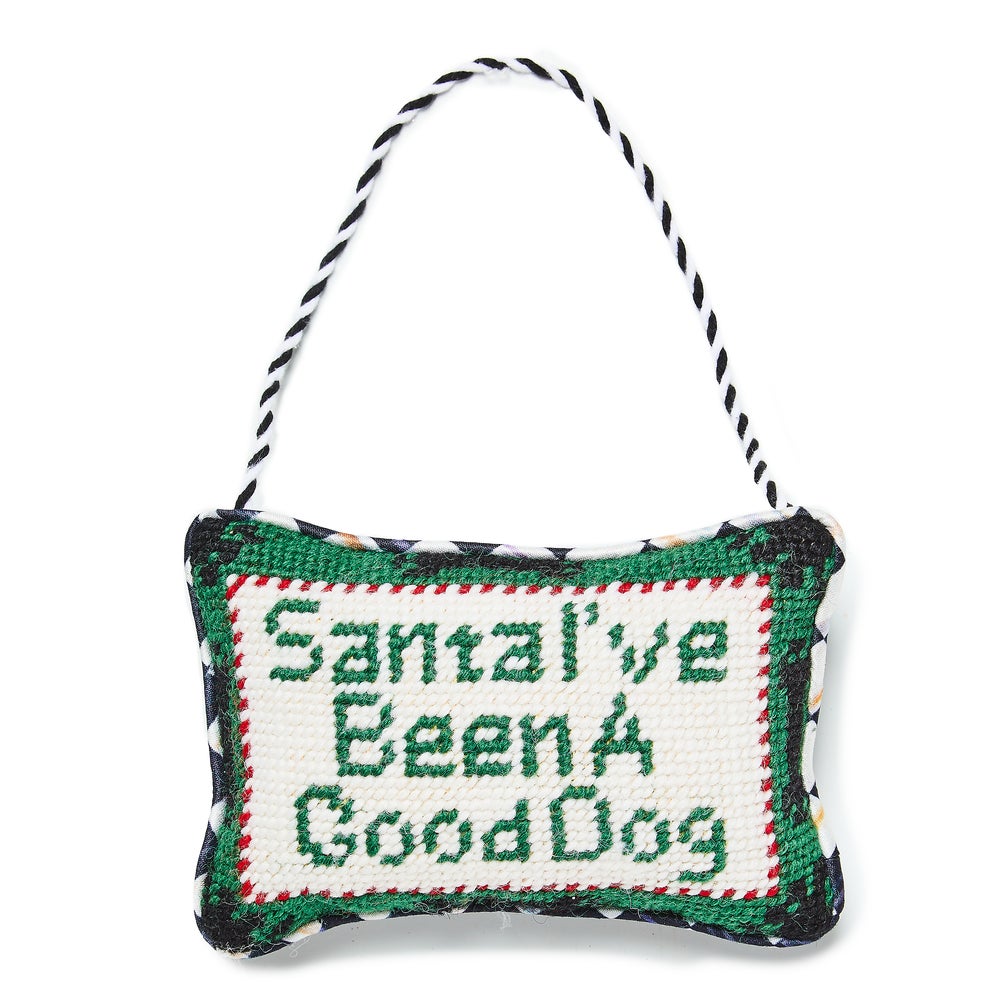 Needlepoint Dog Lover Ornament mackenzie-childs Panama imagen 1