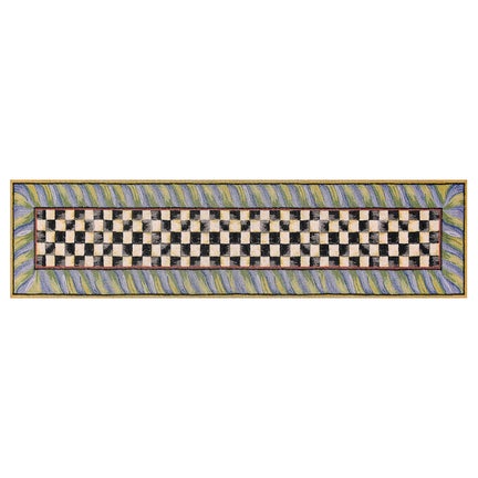 Courtly Check Purple & Green 2'6" x 10' Washable Runner