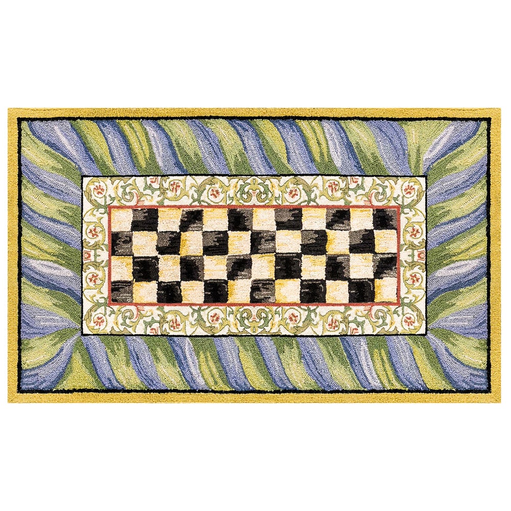 Courtly Check Purple & Green Washable Rug - Purple & Green, 3' x 5' mackenzie-childs Panama imagen 1