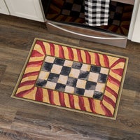Courtly Check Red & Gold 2' x 3' Washable Rug