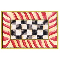 Courtly Check Red & Gold Washable Rug