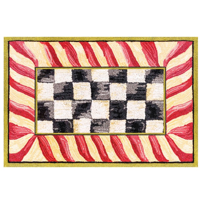 Courtly Check Red & Gold 2' x 3' Washable Rug image number 0