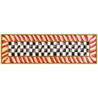Courtly Check Red & Gold Washable Rug