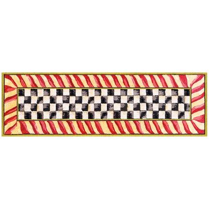 Courtly Check Red & Gold 2'6" x 8' Washable Runner