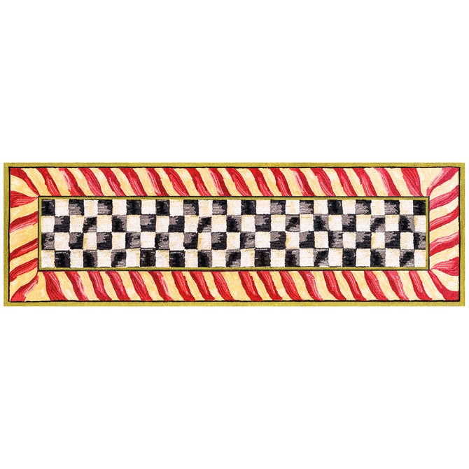 Courtly Check Red & Gold 2'6" x 8' Washable Runner image number 0