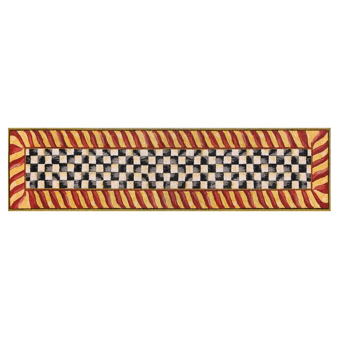 Courtly Check Red & Gold Washable Rug image number 3