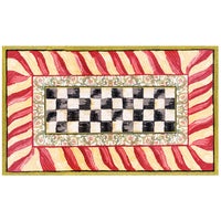 Courtly Check Red & Gold Washable Rug