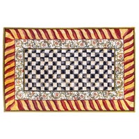 Courtly Check Red & Gold Washable Rug