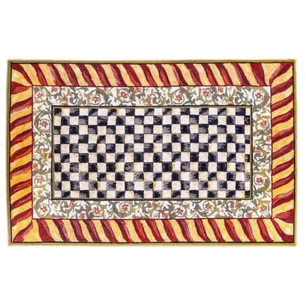 Courtly Check Red & Gold 5' x 7'6" Washable Rug
