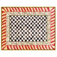 Courtly Check Red & Gold Washable Rug