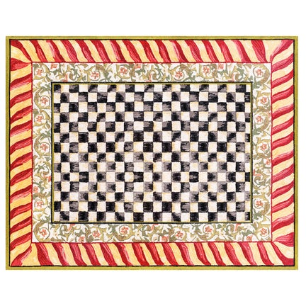 Courtly Check Red & Gold 8' x 10' Washable Rug