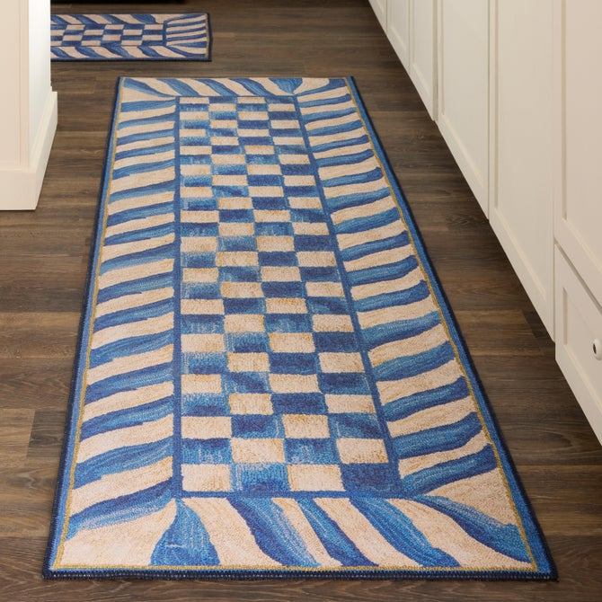 Truly Royal Check 2'6" x 8' Washable Runner image number 1