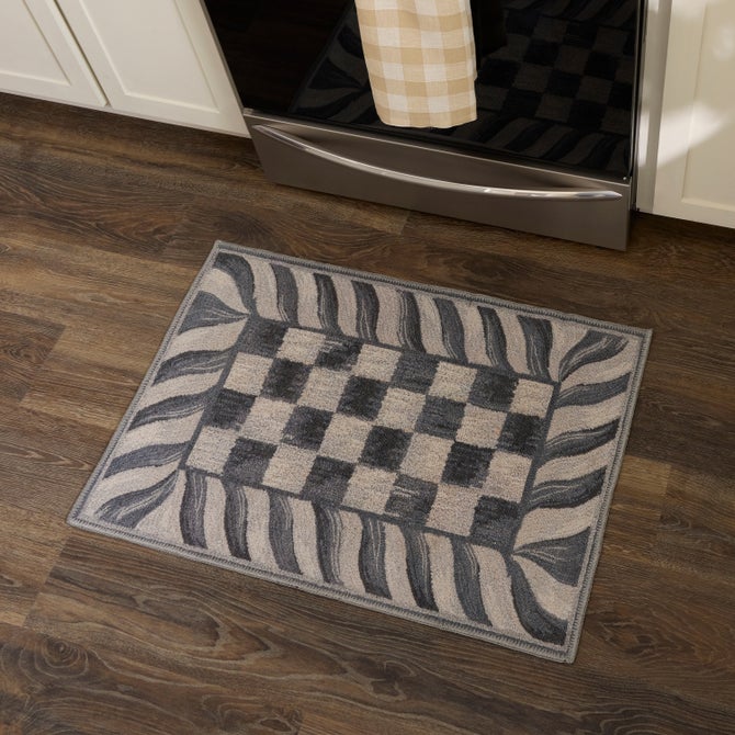 Sterling Check 2' x 3' Washable Rug image number 1