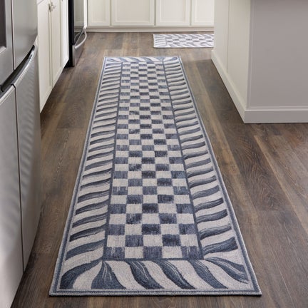 Sterling Check 2'6" x 8' Washable Runner