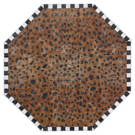 Cheetah 6' Octagon Washable Rug