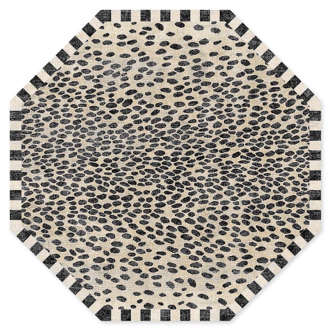 Snow Leopard 6' Octagon Washable Rug image number 0