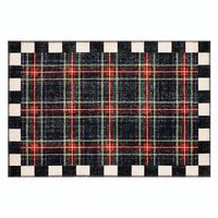 Stewart Tartan Black 2' x 3' Washable Rug