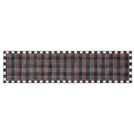 Stewart Tartan Black 2'6" x 10' Washable Runner