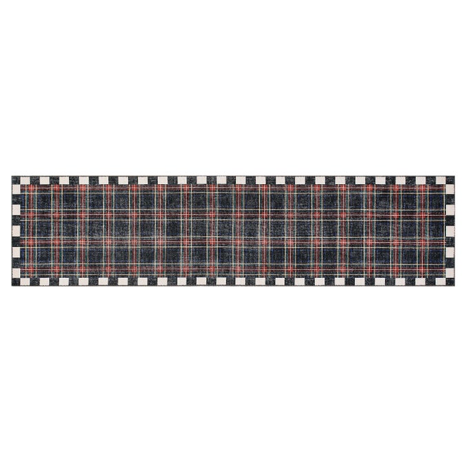Stewart Tartan Black 2'6" x 10' Washable Runner image number 0