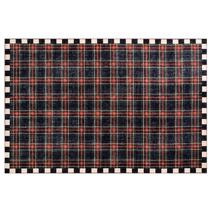 Stewart Tartan Black 5' x 7'6" Washable Rug