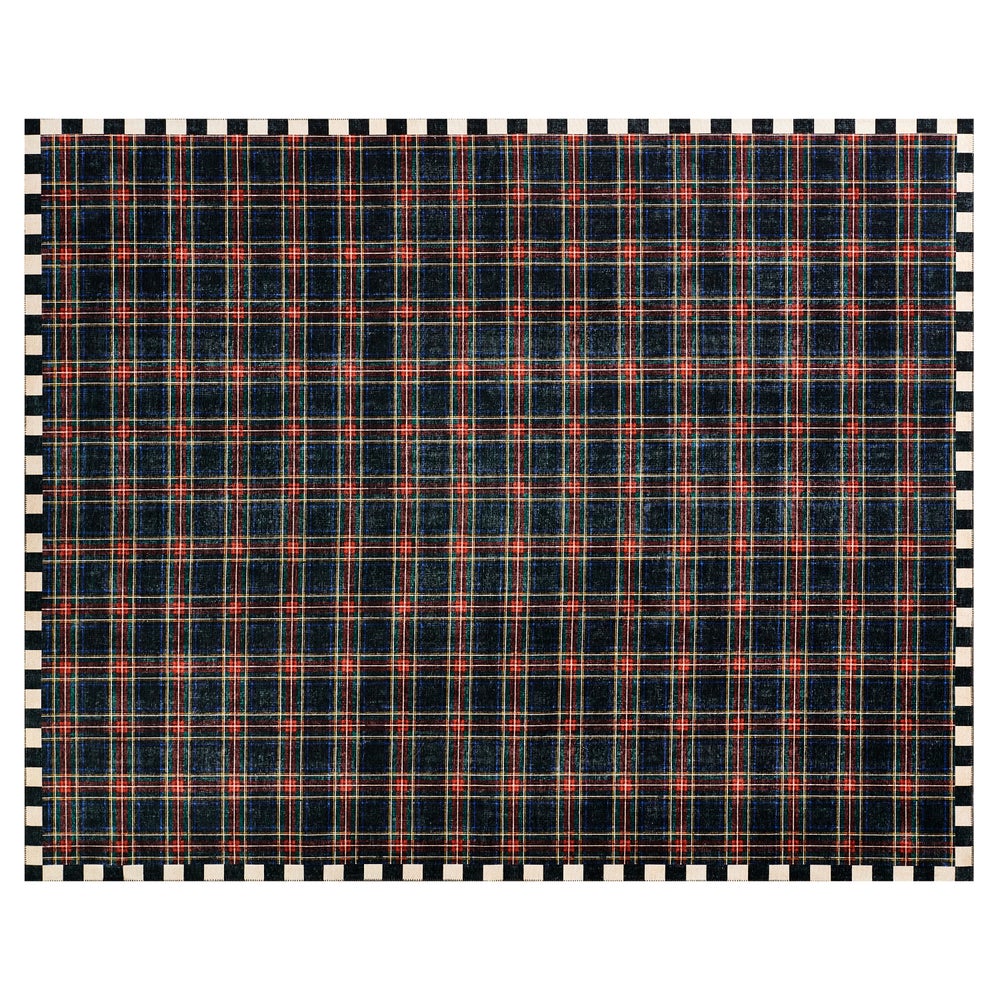 Stewart Tartan Black 8' x 10' Washable Rug mackenzie-childs Panama imagen 1 Stewart Tartan Black 8' x 10' Washable Rug mackenzie-childs Panama imagen 1