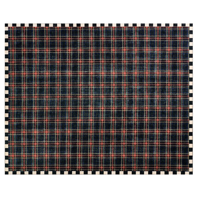Stewart Tartan Black 8' x 10' Washable Rug image number 0