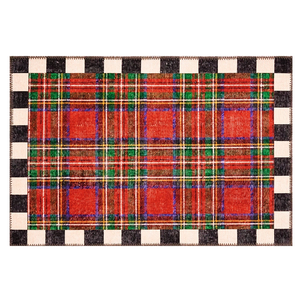 Royal Stewart Tartan Red 2' x 3' Washable Rug mackenzie-childs Panama imagen 1