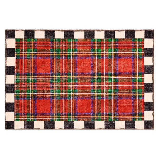 Royal Stewart Tartan Red 2' x 3' Washable Rug image number 0