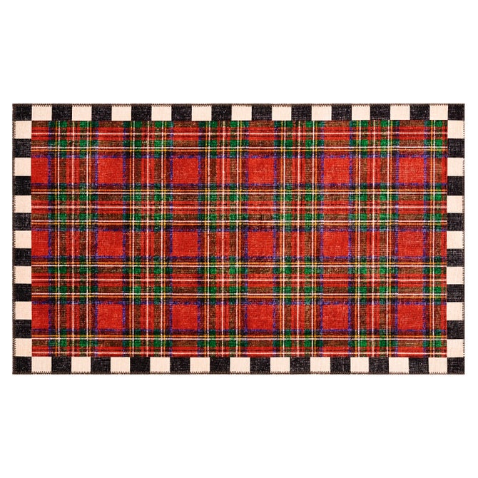 Royal Stewart Tartan Red 3' x 5' Washable Rug image number 0