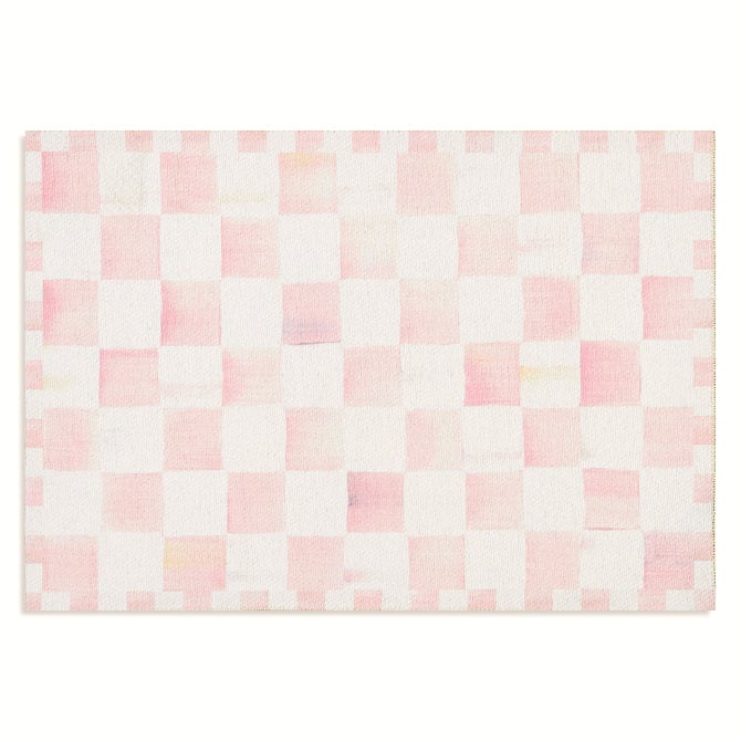 Rosy Checkered Washable Rug image number 0